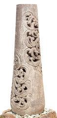 vase décoratif de jardin en bois sculpté