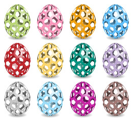 vector pastel colored easter eggs with shadow