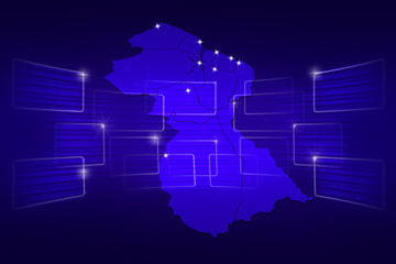 Guyana Map World map News Communication blue