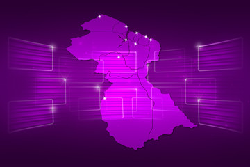 Guyana Map World map News Communication purple
