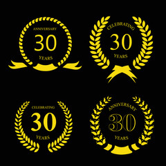 thirty years anniversary laurel gold wreath set