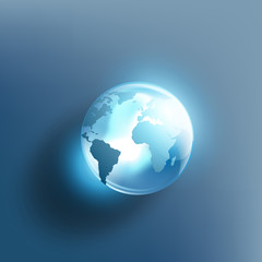 planet earth in the form of a crystal ball