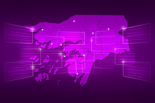 Guinea-Bissau Map World map News Communication purple