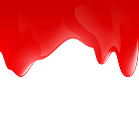 dripping red paint on a white surface