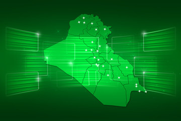 Iraq Map World map News Communication green