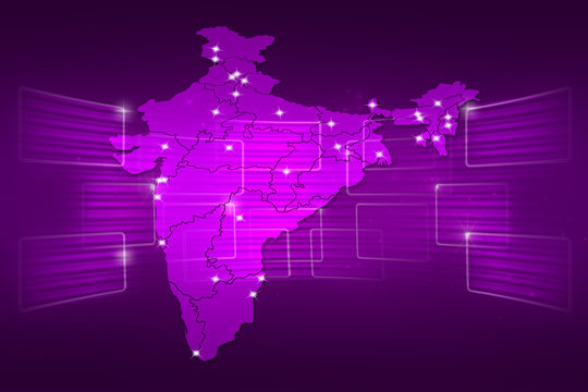 India Map World map News Communication purple