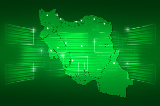 Iran Map World map News Communication green
