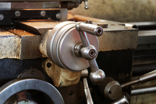 Details of a machine, old and used.
