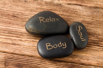 Relax, soul, body three lava stones