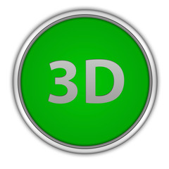 3d circular icon on white background