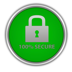 Lock circular icon on white background