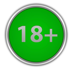 Obraz premium 18+ circular icon on white background