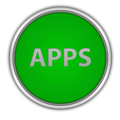 Apps circular icon on white background