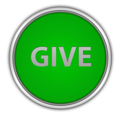 Give circular icon on white background