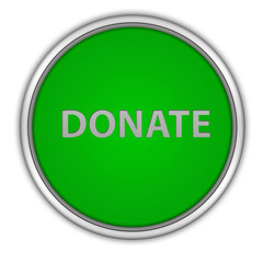 Donate circular icon on white background