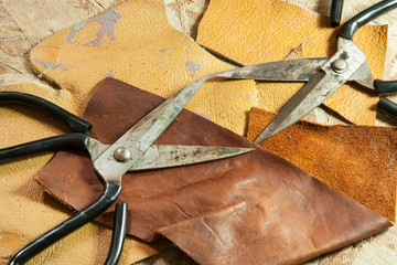 Leather and scissors