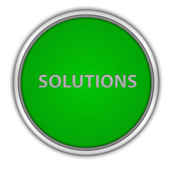 Solutions circular icon on white background