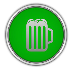 Beer circular icon on white background