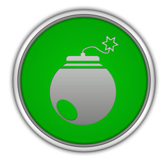 Bomb circular icon on white background