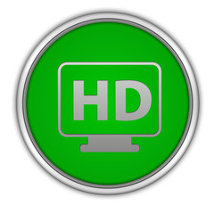 HD circular icon on white background