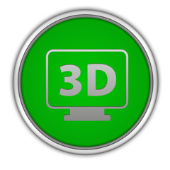 3Dcircular icon on white background