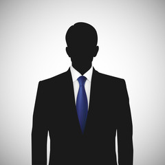 Unknown person silhouette whith blue tie