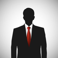 Unknown person silhouette whith red tie