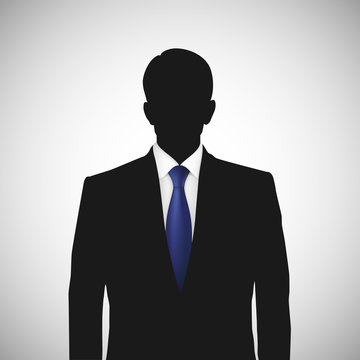 Unknown person silhouette whith blue tie
