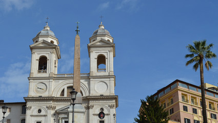 Fototapeta na wymiar spagna squere and trinità dei monti church