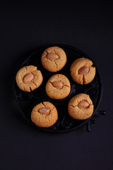 cookies with sesame paste and almonds