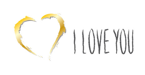 Fototapeta premium Goldenes Herz - I love you