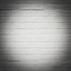 Painted white brick wall texture background