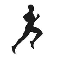 Fototapeta na wymiar Isolated vector silhouette of a runner.