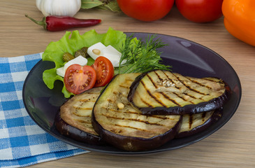 Grilled aubergine