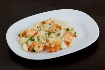 Fried rice with prawns