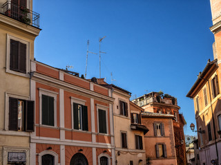 Fototapeta na wymiar Street scene from Trastevere district of Rome, Italy