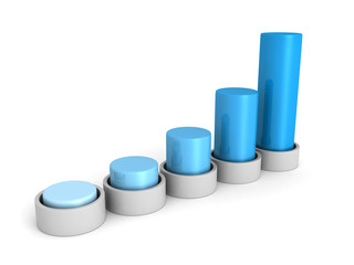 success business growing blue bar chart graph