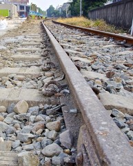 The close view of railway track