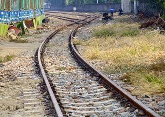 Obraz premium The close view of railway track