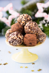 Assorted dark chocolate truffles