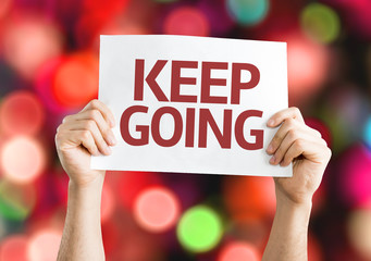 Keep Going card with colorful background
