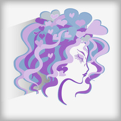 Female head - the Valentine's Day card.1