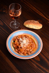 ingredient pumpkin, beans and bacon