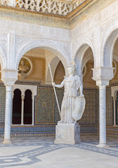 Seville - statue of Athena in Casa de Pilatos .