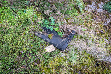 old galosh in kolkhoz near Korohod in Chernobyl Zone, Ukraine