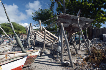 Traditioneller Bootsbau, Môle Saint Nicolas, Haiti