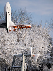 Basketball  hoops in the winter
