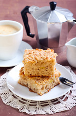 Squares of apple coffee cake