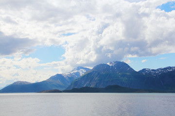 Arctic mountains and fjord