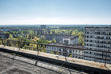 Fototapeta premium apartment houses in Pripyat town, Chernobyl Zone, Ukraine